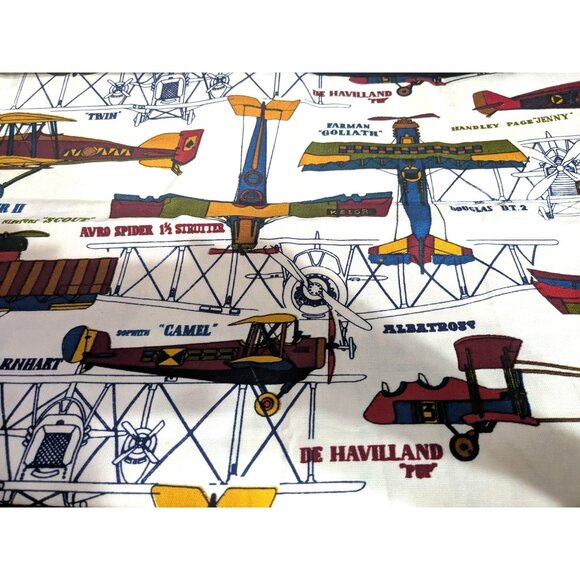 VINTAGE AIRPLANE 5th Avenue Designs Fabric 27"x50" - Picture 1 of 5